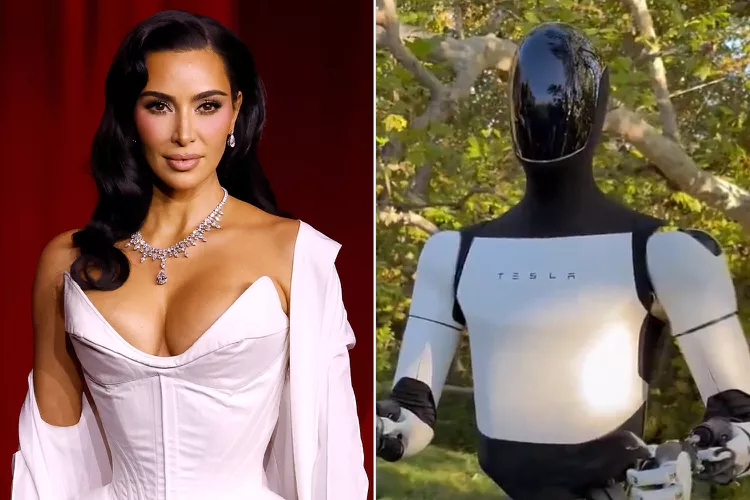 Kim Kardashian and Tesla robot